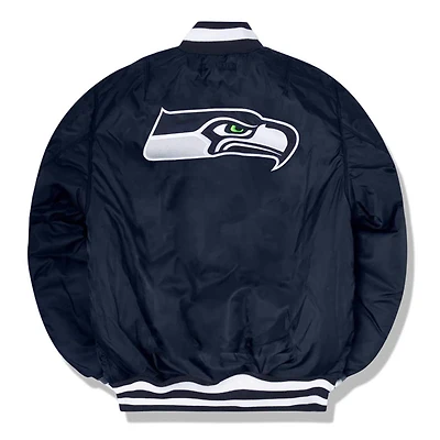 Seattle Seahawks x Alpha Industries MA-1 New Era Navy Reversible Bomber Jacket