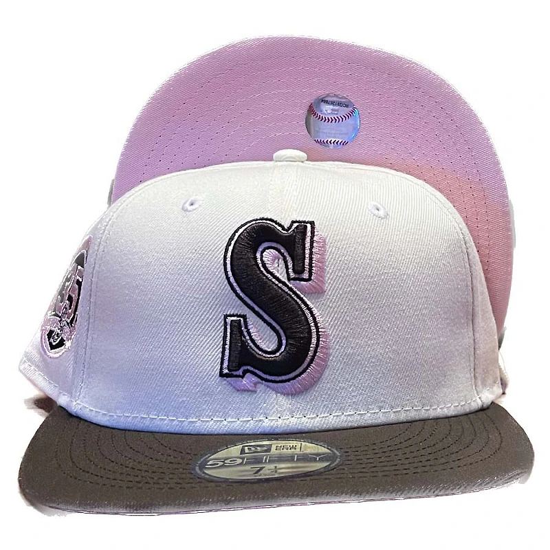 Seattle Mariners Chrome Two Tone 35th Anniversary Patch Pink UV 59FIFTY Fitted Hat