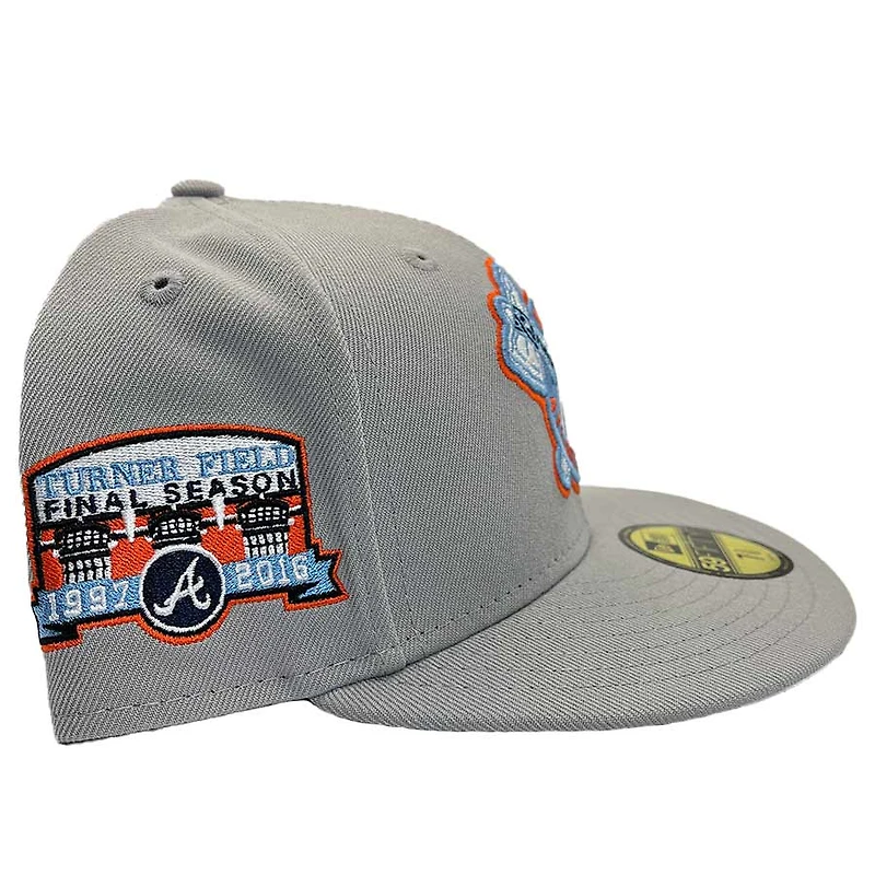 Atlanta Braves Orange Slice Turner Field Final Season Patch Blue UV 59FIFTY Fitted Hat