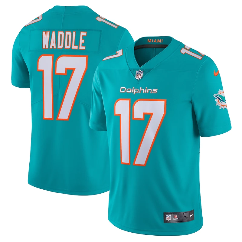 Miami Dolphins Jaylen Waddle Nike Aqua Vapor F.U.S.E Limited Jersey