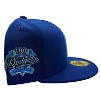Los Angeles Dodgers Arctic Blue 100th Anniversary Patch Navy UV 59FIFTY Fitted Hat
