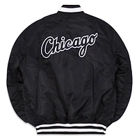 Chicago White Sox x Alpha Industries New Era Black Reversible Full Zip Bomber Jacket