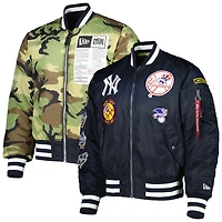 New York Yankees x Alpha Industries Era White Reversible Full Zip Bomber Jacket