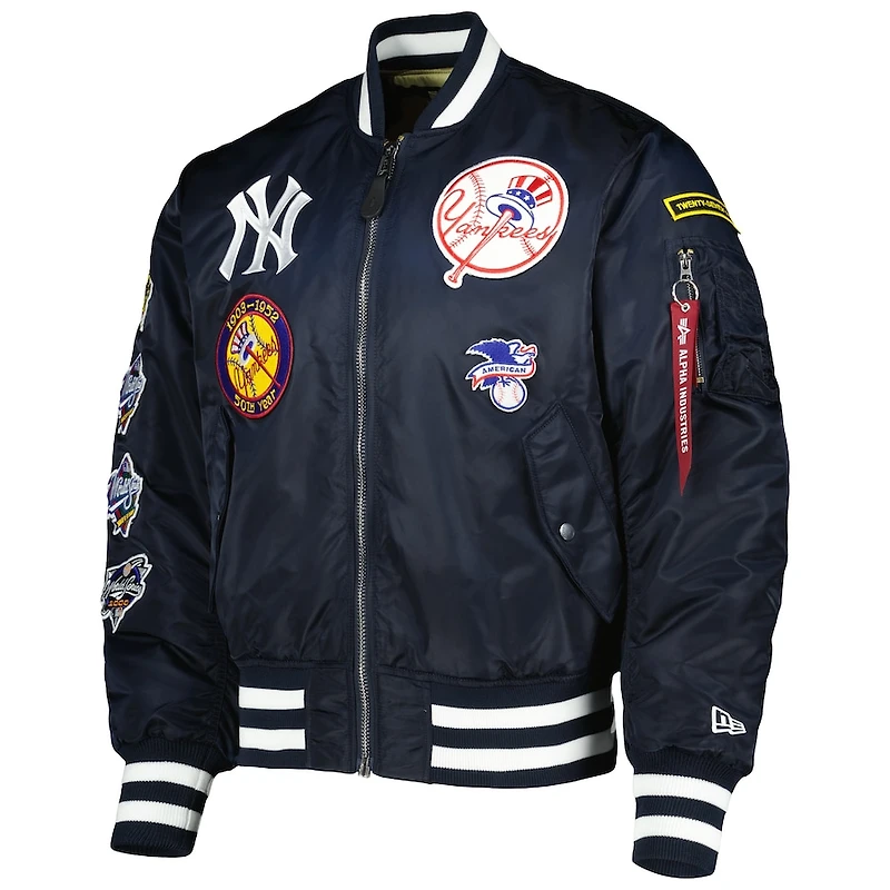New York Yankees x Alpha Industries Era White Reversible Full Zip Bomber Jacket