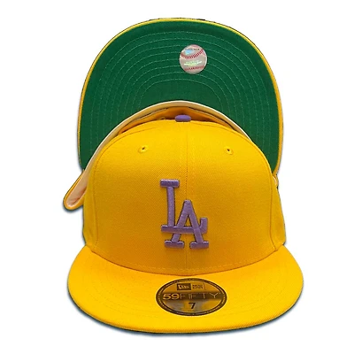 Los Angeles Dodgers Yellow and Purple Green UV 59FIFTY Fitted Hat