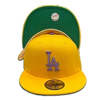 Los Angeles Dodgers Yellow and Purple Green UV 59FIFTY Fitted Hat