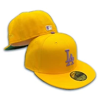 Los Angeles Dodgers Yellow and Purple Green UV 59FIFTY Fitted Hat