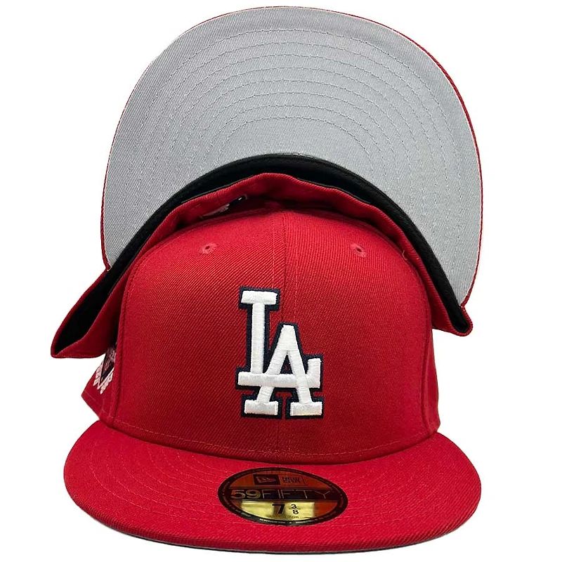 Los Angeles Dodgers Red Hot 50th Anniversary Patch Gray UV 59FIFTY Fitted Hat