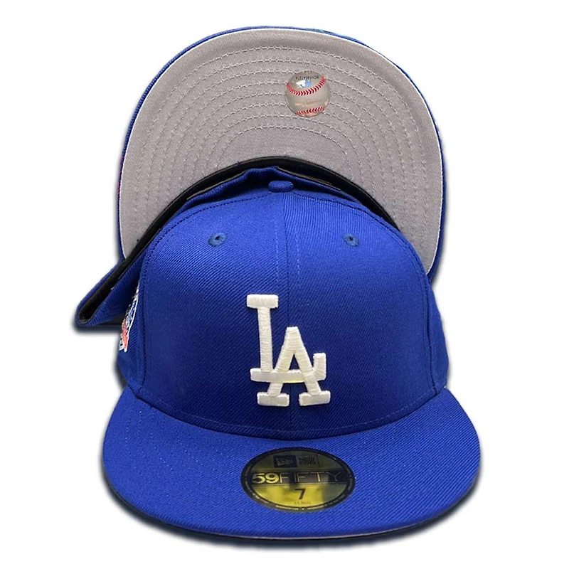 Los Angeles Dodgers Royal Blue 60th Anniversary Patch Gray UV 59FIFTY Fitted Hat