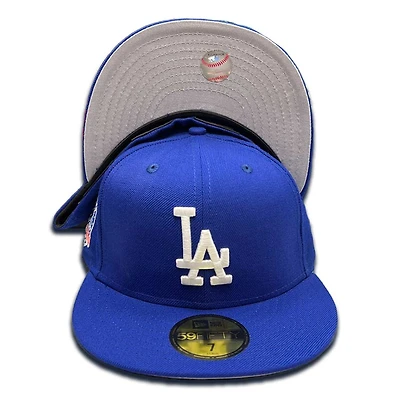 Los Angeles Dodgers Royal Blue 60th Anniversary Patch Gray UV 59FIFTY Fitted Hat