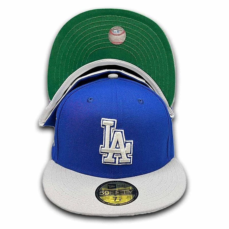 Los Angeles Dodgers Hip Hop Royal 2Tone 100th Anniversary Patch Green UV 59FIFTY Fitted Hat