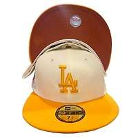 Los Angeles Dodgers Chrome Peach Cobbler 100th Anniversary Patch Burnt Orange UV 59FIFTY Fitted Hat