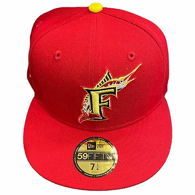Florida Marlins Superhero Pt 1 10th Anniversary Patch Yellow UV 59FIFTY Fitted Hat