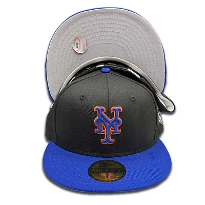 New York Mets Black Royal Two Tone 2000 WS Patch Gray UV 59FIFTY Fitted Hat
