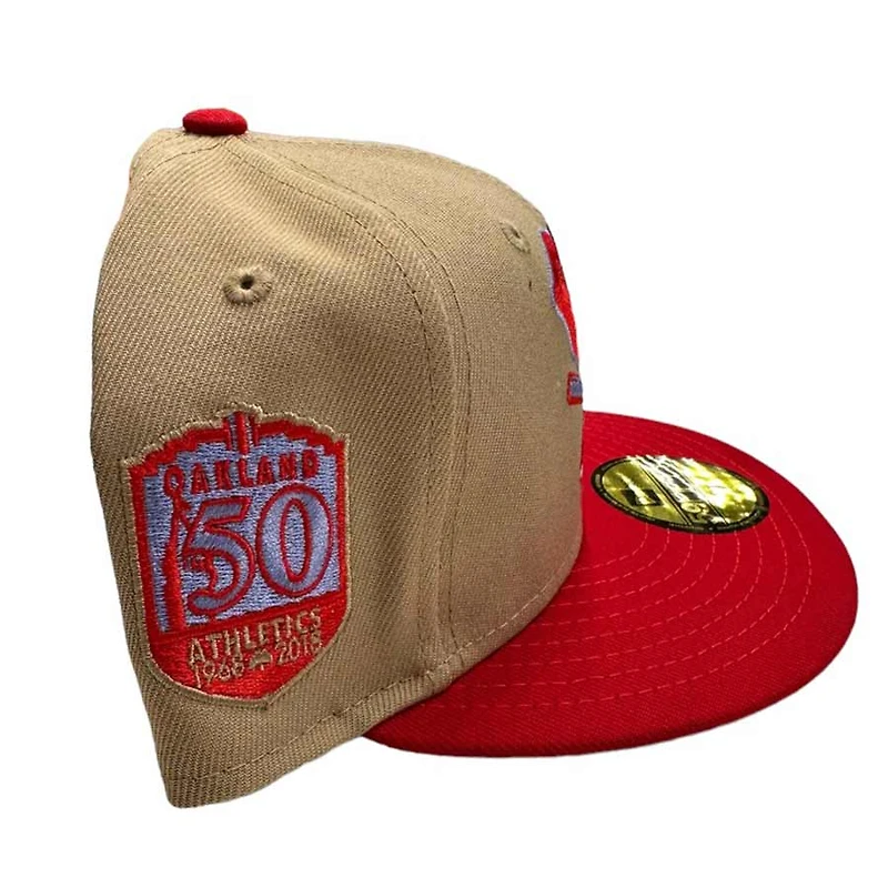 Oakland Atheltics Christmas Pack Two Tone Stomper 50th Anniversary Patch Lavender UV 59FIFTY Fitted Hat