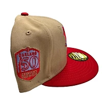 Oakland Atheltics Christmas Pack Two Tone Stomper 50th Anniversary Patch Lavender UV 59FIFTY Fitted Hat