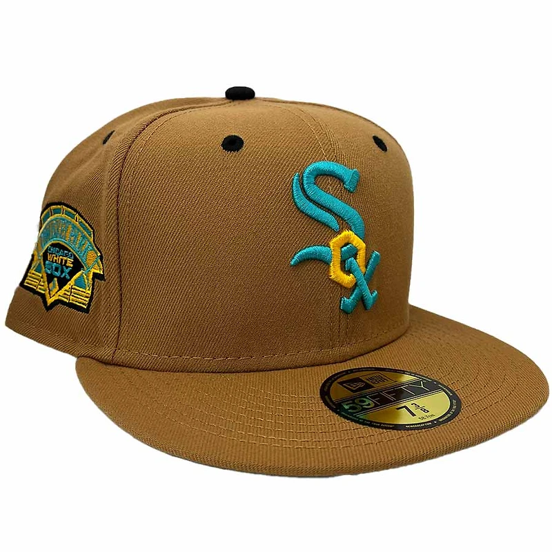 Chicago White Sox Gingerbread Pack Comiskey Park Patch Teal UV 59FIFTY Fitted Hat
