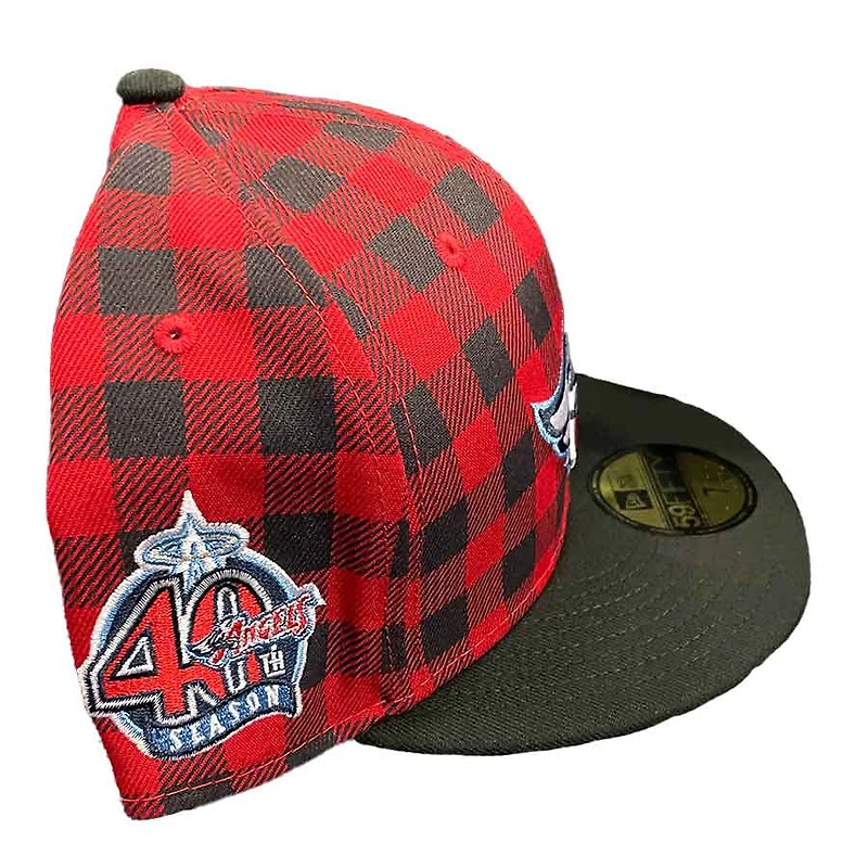 Los Angeles Angels Plaid Pro Image Sports Exclusive 40th Season Patch Green UV 59FIFTY Fitted Hat