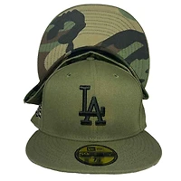 Los Angeles Dodogers CamoGreen 2020 World Series Patch Camo Pattern UV 59FIFTY Fitted Hat