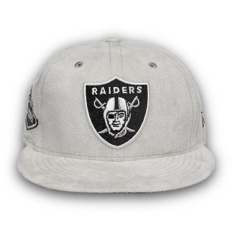 Las Vegas Raiders Pro Image Exclusive GraySuede Patch Black UV 59FIFTY Fitted Hat