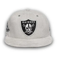 Las Vegas Raiders Pro Image Exclusive GraySuede Patch Black UV 59FIFTY Fitted Hat