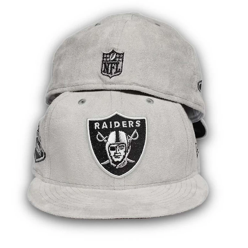 Las Vegas Raiders Pro Image Exclusive GraySuede Patch Black UV 59FIFTY Fitted Hat