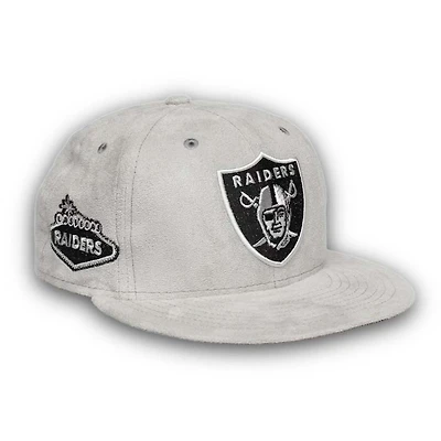 Las Vegas Raiders Pro Image Exclusive GraySuede Patch Black UV 59FIFTY Fitted Hat