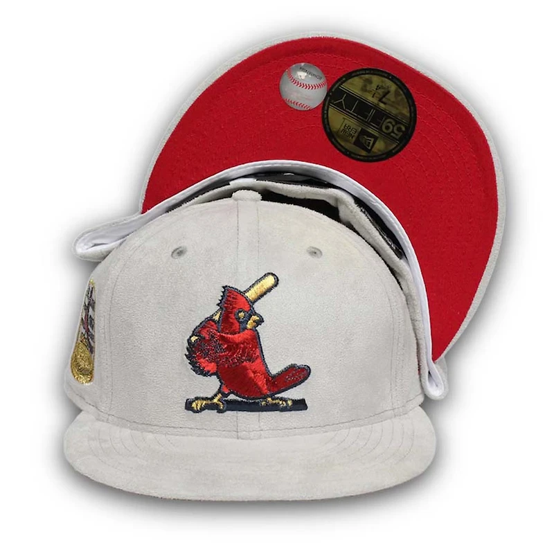 St. Louis Cardinals Pro Image Exclusive GraySuede 1967 World Series Patch Red UV 59FIFTY Fitted Hat