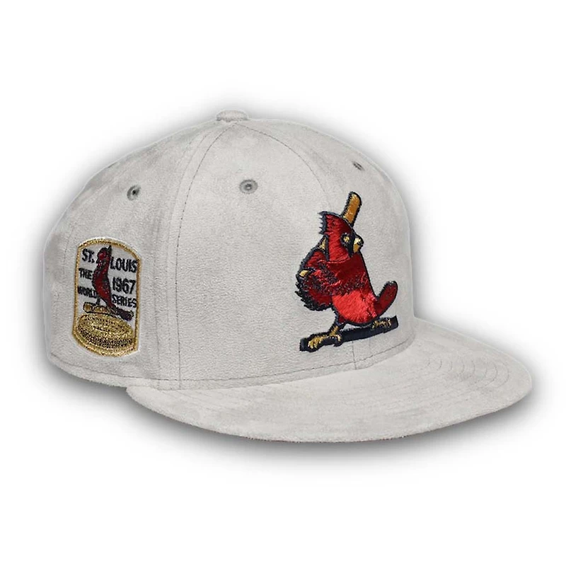 St. Louis Cardinals Pro Image Exclusive GraySuede 1967 World Series Patch Red UV 59FIFTY Fitted Hat