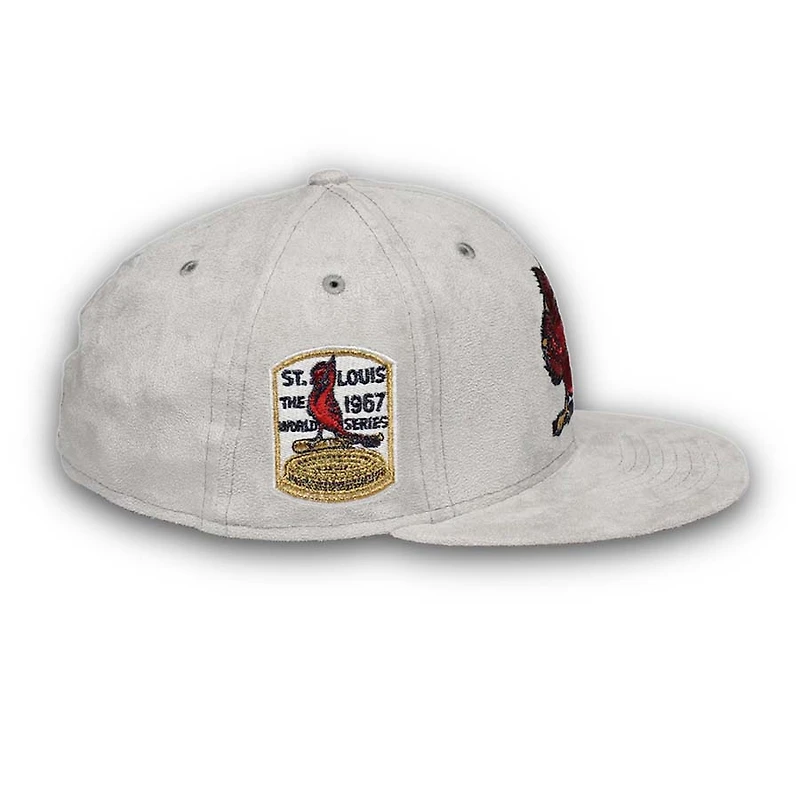 St. Louis Cardinals Pro Image Exclusive GraySuede 1967 World Series Patch Red UV 59FIFTY Fitted Hat