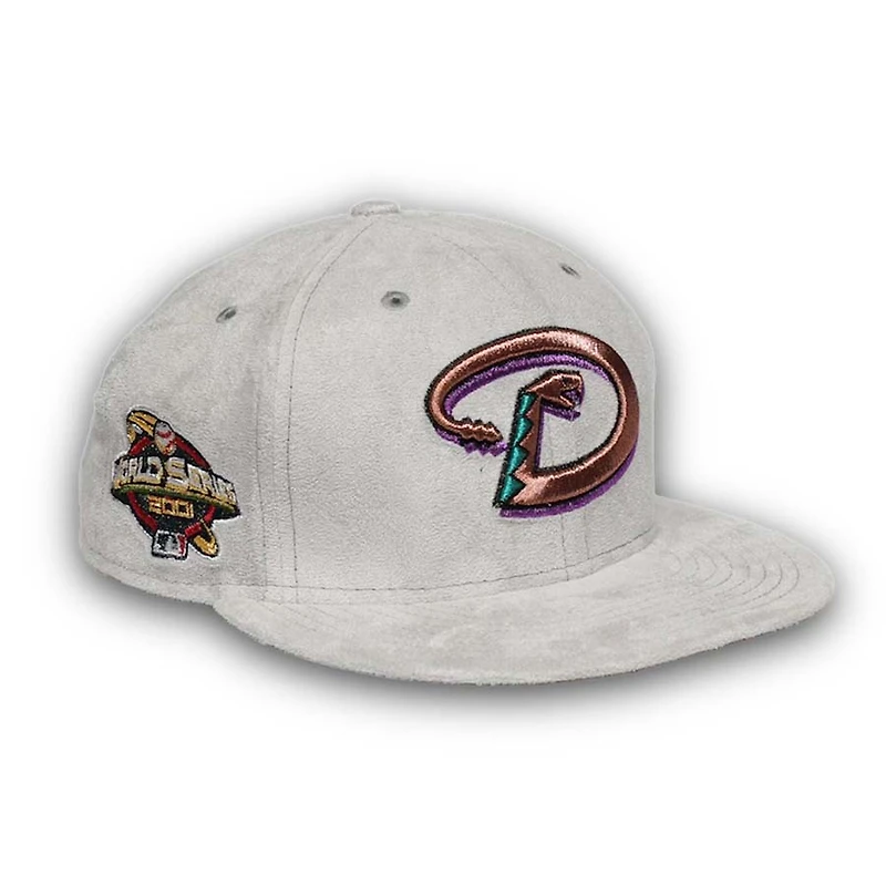 Arizona Diamondbacks Pro Image Exclusive GraySuede 2001 World Series Patch Purple UV 59FIFTY Fitted Hat