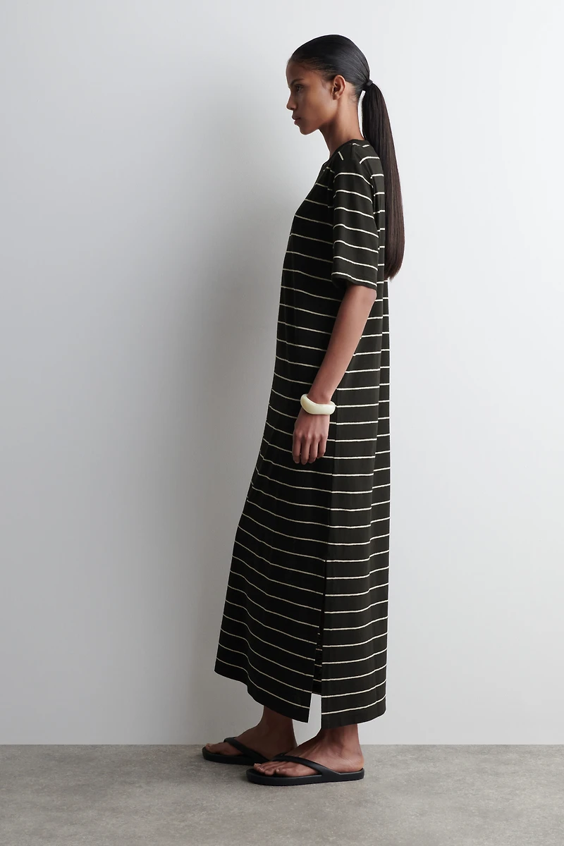 knee length dresses for ladies Linen Shirt Dress by La Garçonne Moderne