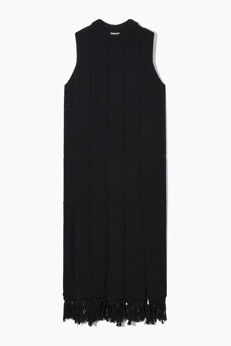 Cos FRINGED PANELLED WOOL MIDI DRESS | King's Cross