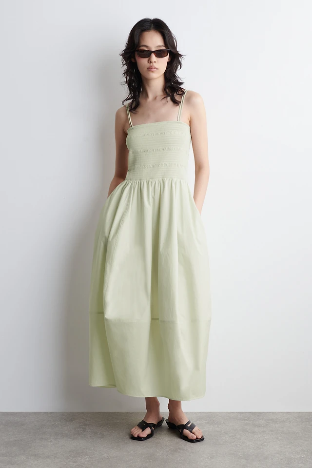 green emerald velvet dress COS Knitted Bandeau Maxi Dress