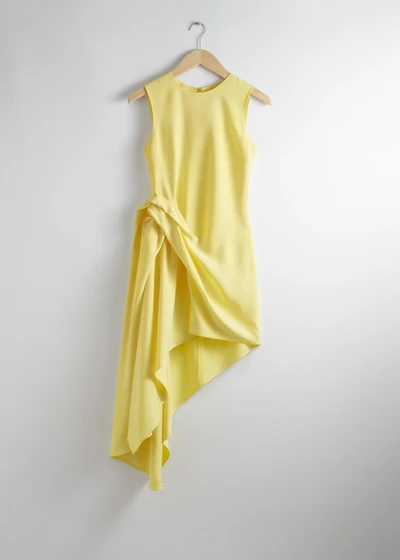 cos asymmetric draped midi dress Brown Draped Asymmetric Maxi Dress XS main image 1