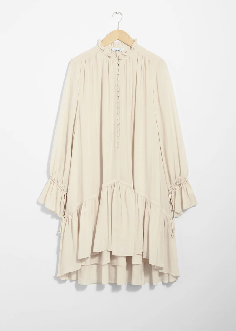 chinese dress ladies Ossie Clark for Radley 1970's Mahogany A Line Dress with Sash  Midnight  Dolls Vintage