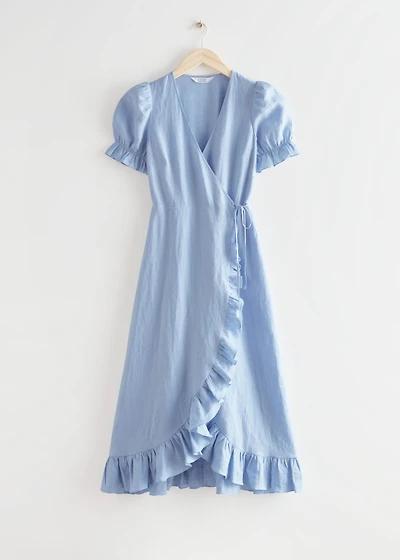 & Other Stories Linen Wrap Midi Dress | King's Cross & Other Stories Linen Wrap Midi Dress | King's Cross