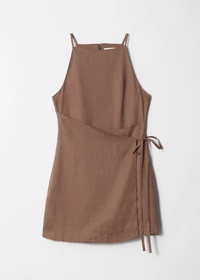 uniqlo linen blend sleeveless mini dress Women's Linen Blend Mini Dress