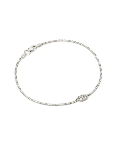 Delaney Sterling Silver Curb Chain Bracelet in White Sapphire