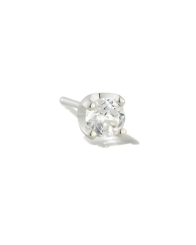 Topaz Sterling Silver Single Stud Earring White