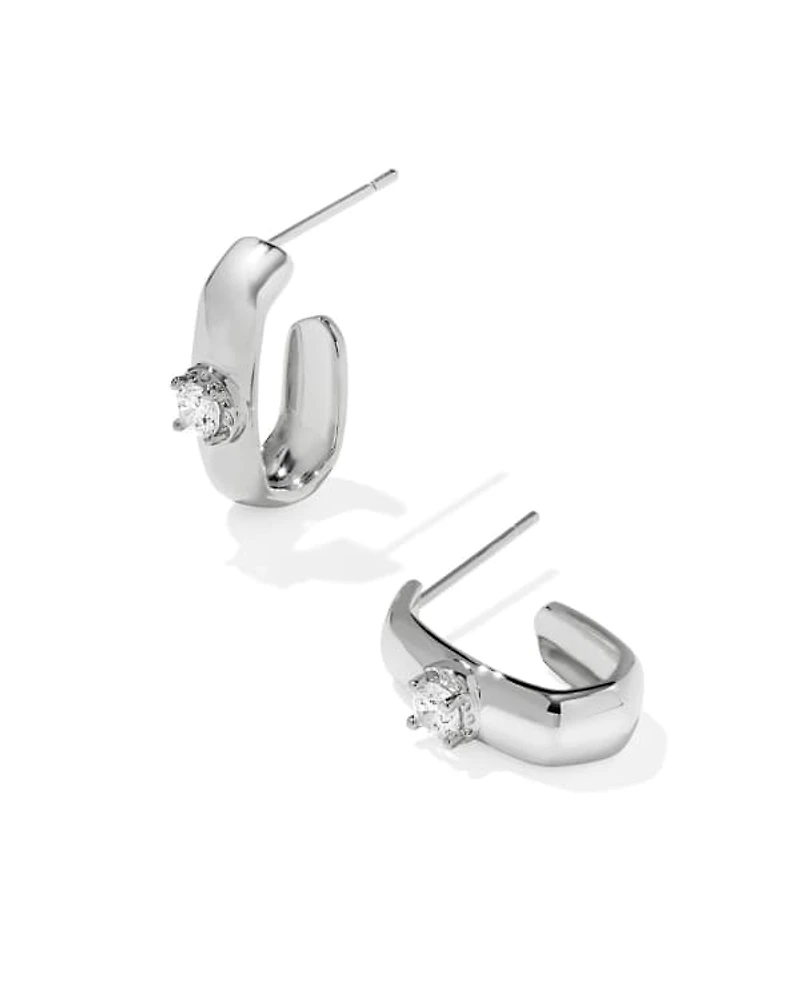 Bria Silver Hoop Earrings
