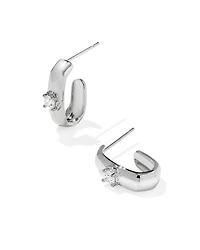 Bria Silver Hoop Earrings