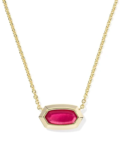 Elisa Bezel Gold Short Pendant Necklace