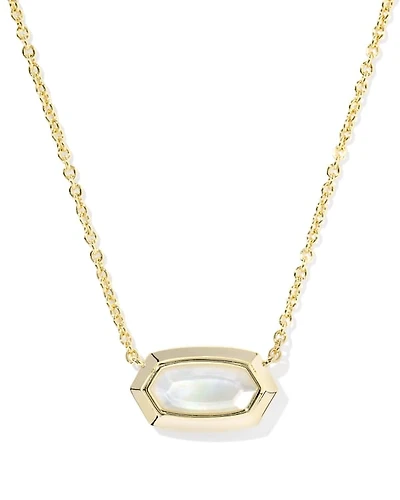 Elisa Bezel Gold Short Pendant Necklace