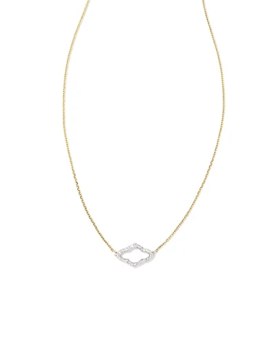 Small Abbie 14k Yellow Gold Pendant Necklace White Diamond
