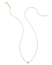 Tiny Star 14k Yellow Gold Pendant Necklace in White Diamond