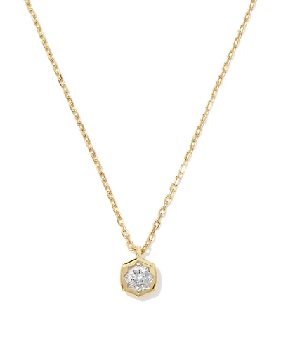 0.16 ct Lab Grown Diamond Davie Star Pendant Necklace 18k Yellow Gold Vermeil