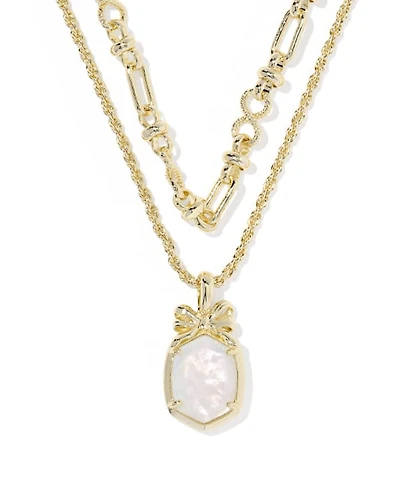 Daphne Bow Gold Multi Strand Necklace