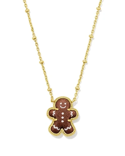 Gingerbread Gold Short Pendant Necklace