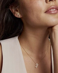 Candy Cane Gold Stud Earrings 